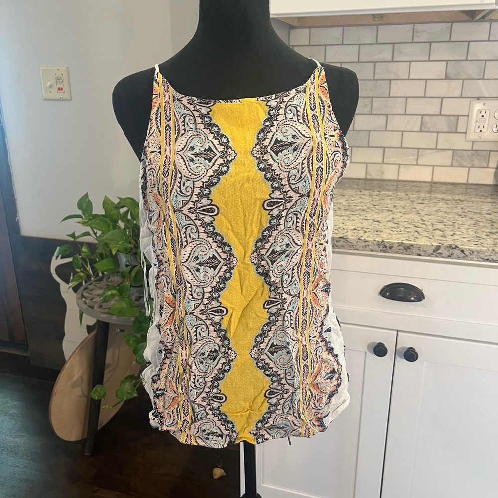Stitch Fix Yellow Paisley Women's Top